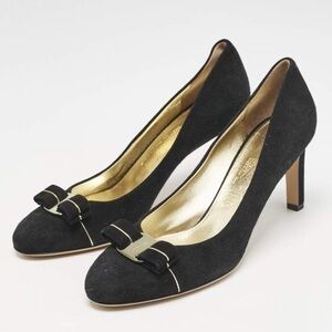 Salvatore Ferragamo Black Suede Carla